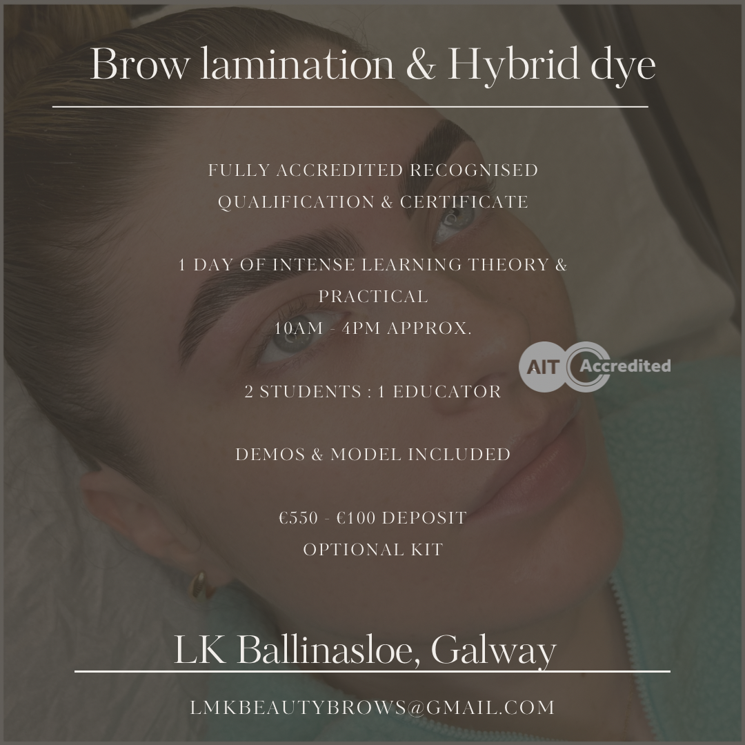 Brow lamination & hybrid dye 1st March (€550)