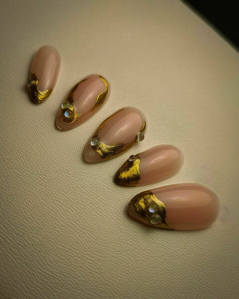 Press on longeur nail art complexe