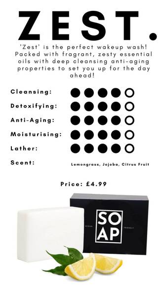 SOAP uk - ZEST 100g soap bar