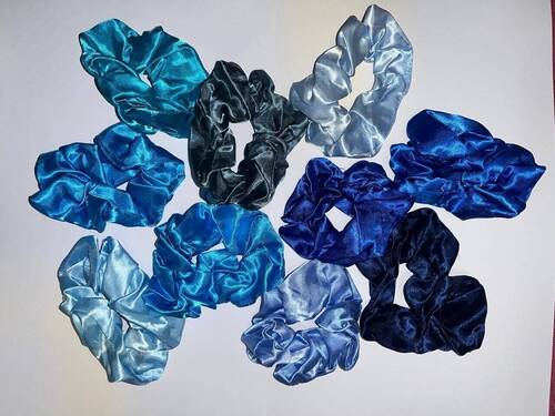 Chouchou en satin - Bleu