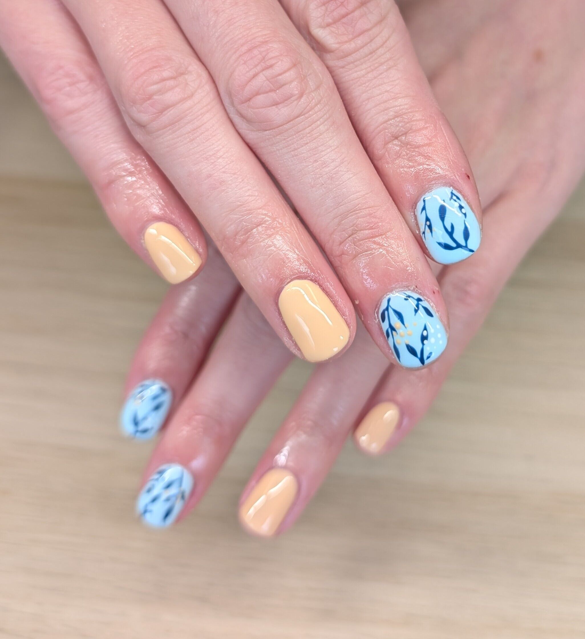 Gel Polish manicure with nail art 