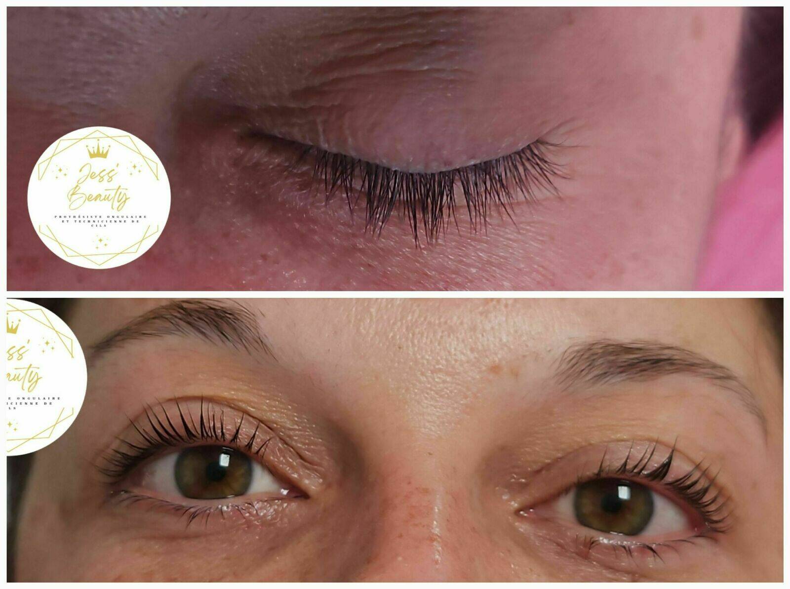 Réhaussement de cils avec coloration 