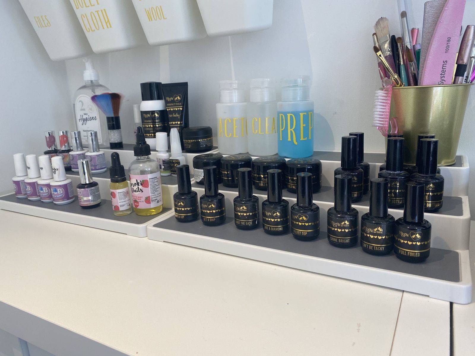 A selection of builders, bases and top coats. 