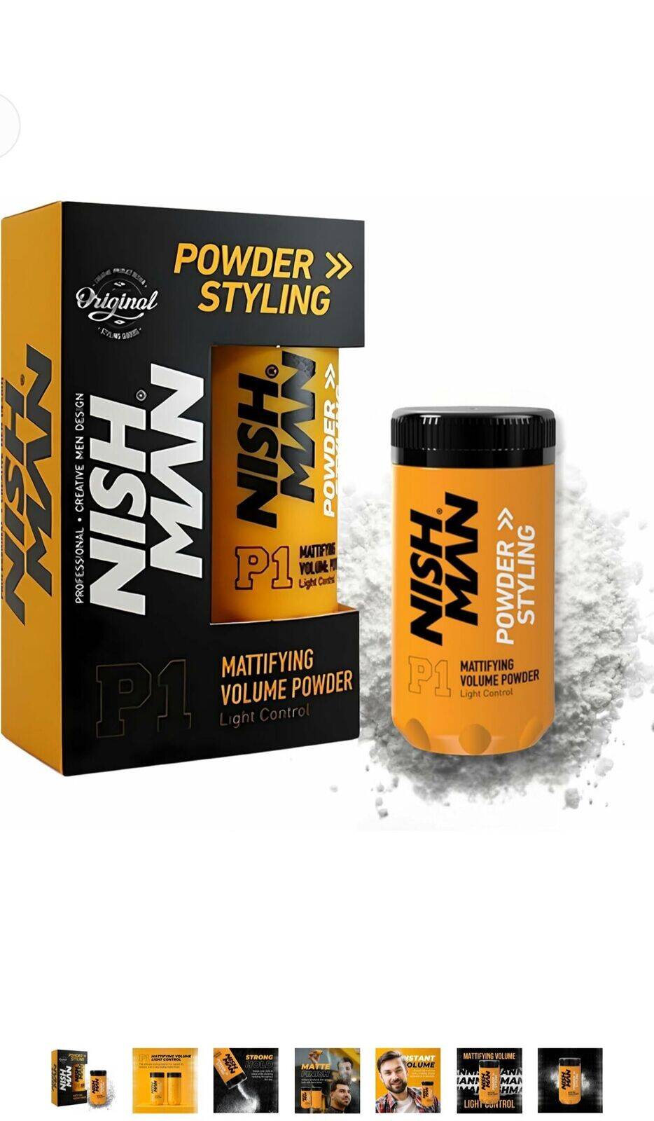 NISHMAN Hair Styling Powder P1 Light Control 20g - Maximum Volume Boost and Texture - Flexible Hold and Matte Finish