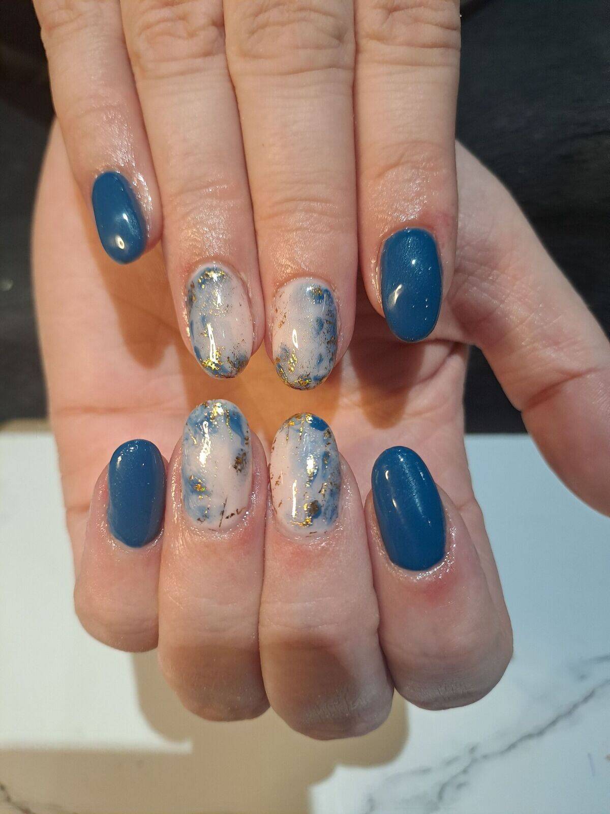 Cambridge blue with marble and foil