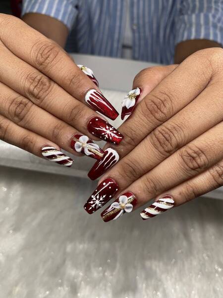 Gel x décos mix , supplément nail art 