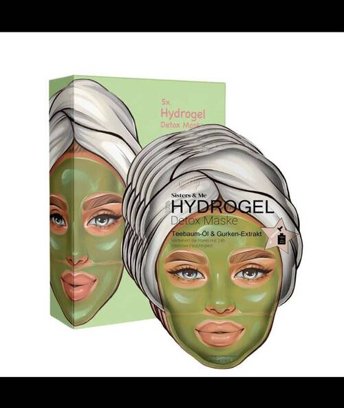 5x HYDROGEL DETOX MASKE MIT TEEBAUM-ÖL & GURKEN-EXTRAKT