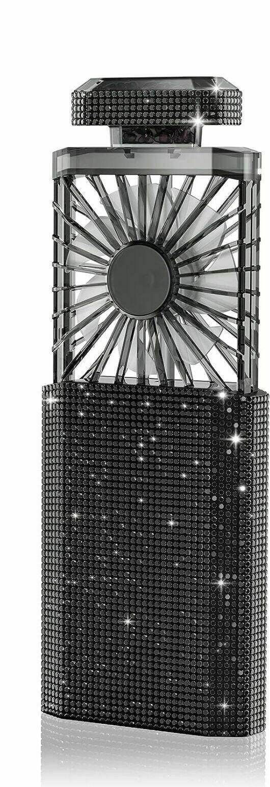 Luxury Crystal Black Fan GLITTER