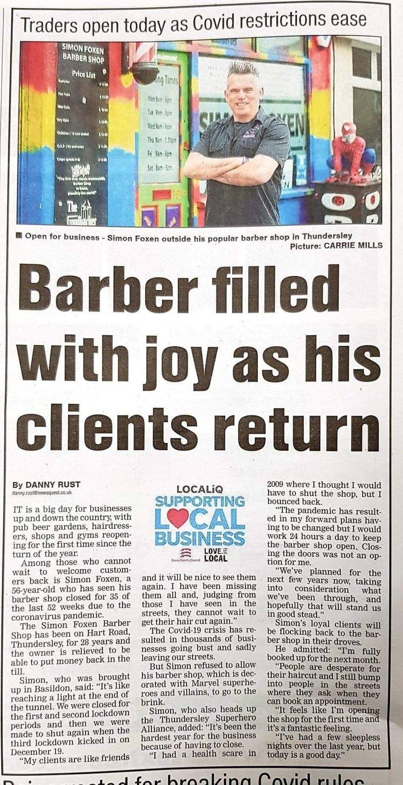 Feature about me and my shop in The Echo paper 12/4/2021