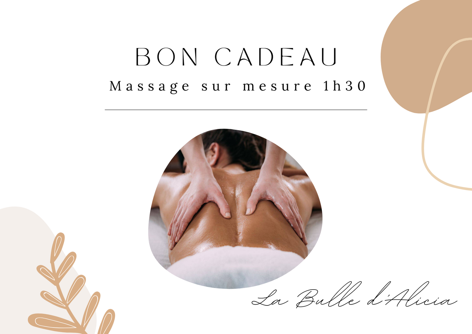 Bon cadeau - Massage sur mesure 1h30