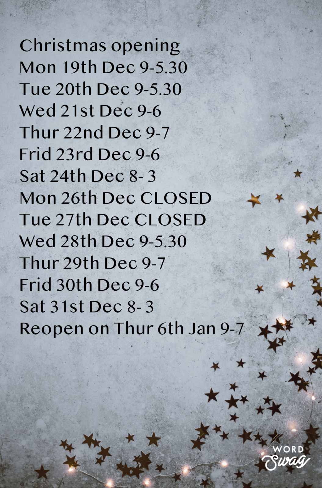 christmas opening 2022