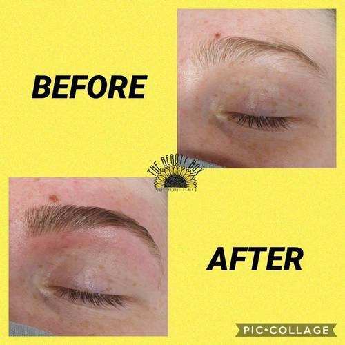 An eyebrow shape and eyebrow tint performed at The Beauty Box, Duston, Northampton