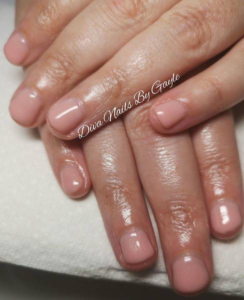 Badly damaged nails by another salon, 1st application of BIAB