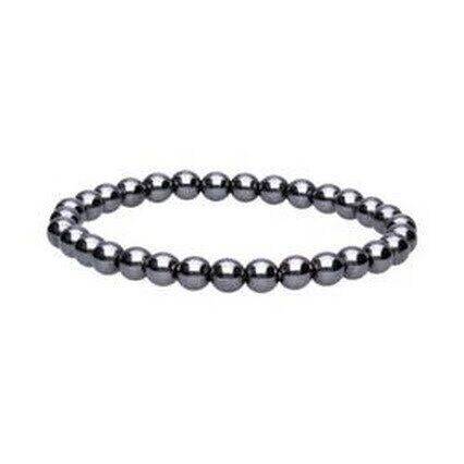 BRACELET perles lisses 6 mm - HEMATITE