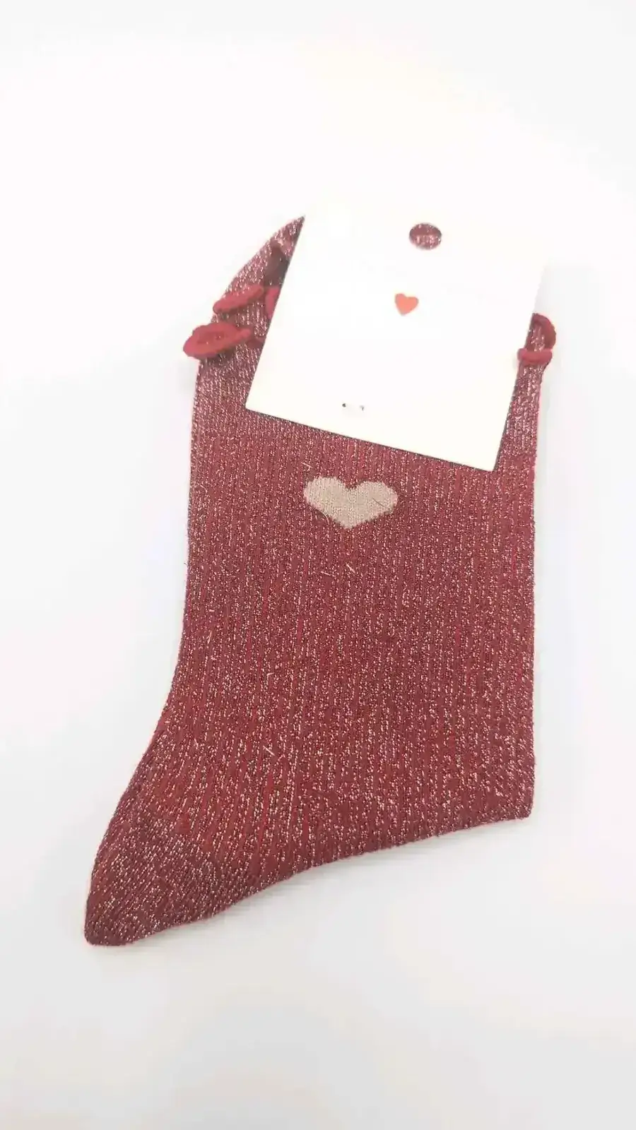 Chaussettes à Paillettes Coeur rouge
