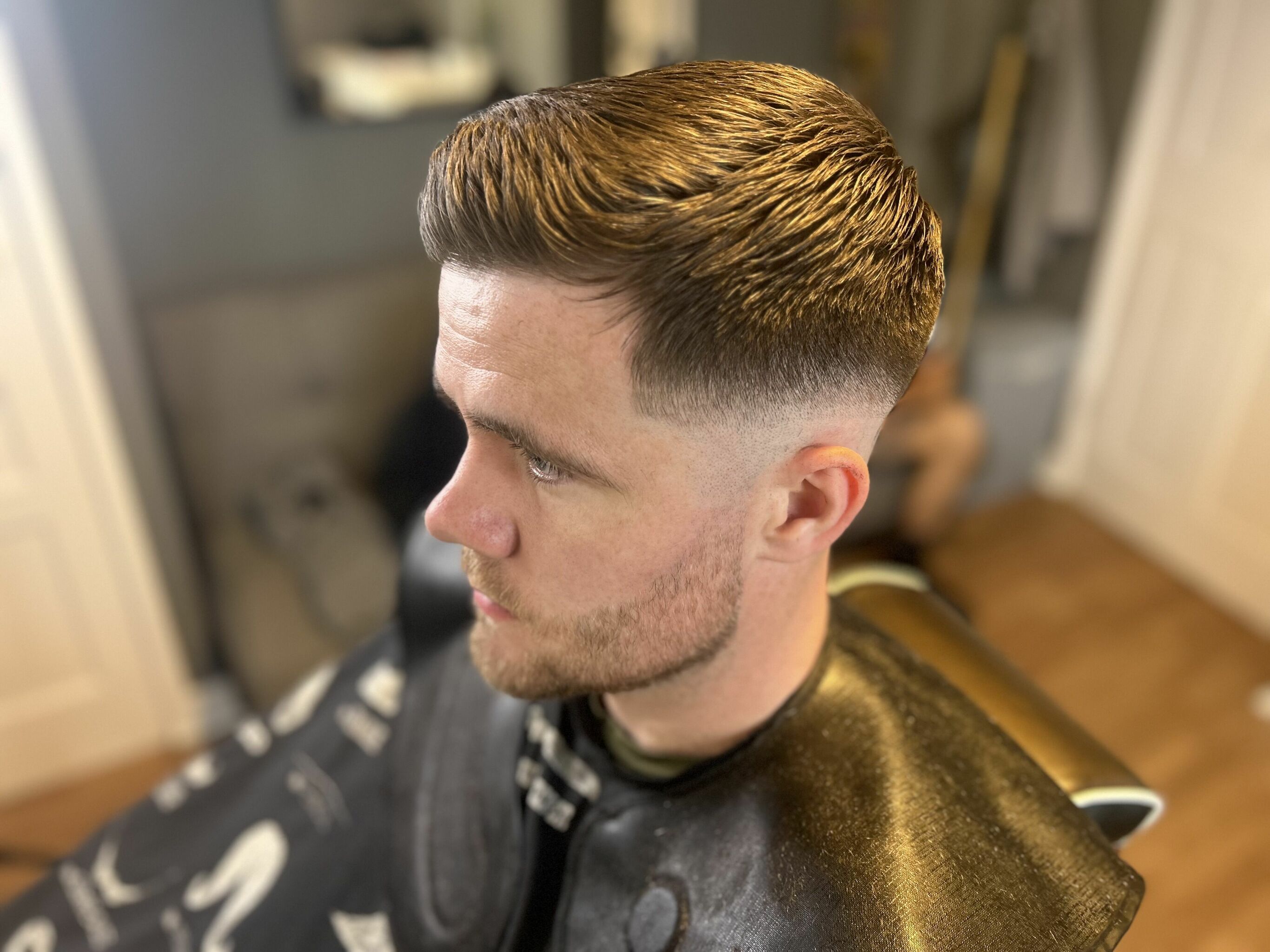 Skin fade quiff n beard trim 