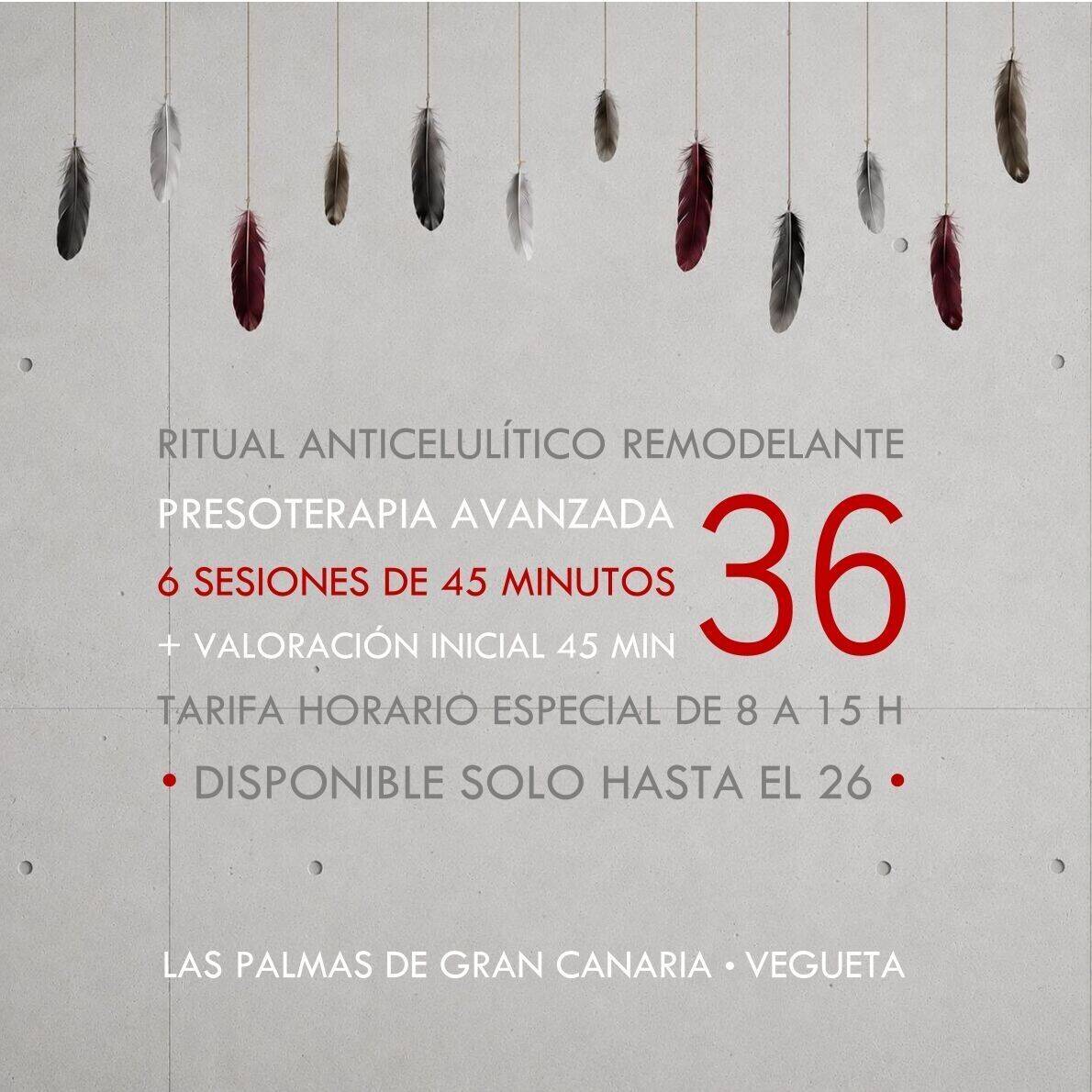 OFERTA: Presoterapia 45 min | Bono de 6 sesiones + valoracion | Tarifa 8 - 15h