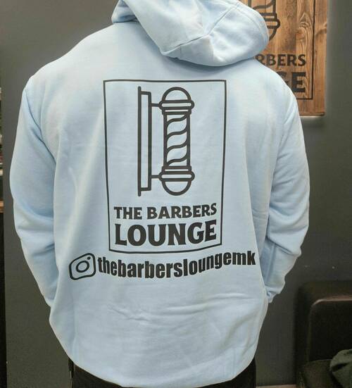 Adult Baby blue Hoodie Black Logo