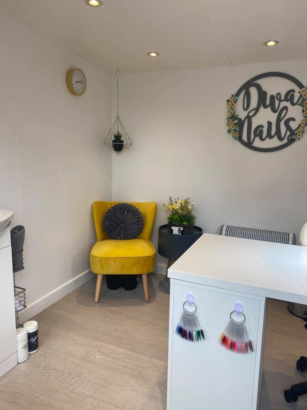 The salon is brand new and purpose built by skilled craftsmen to give me the best space available to work from. 