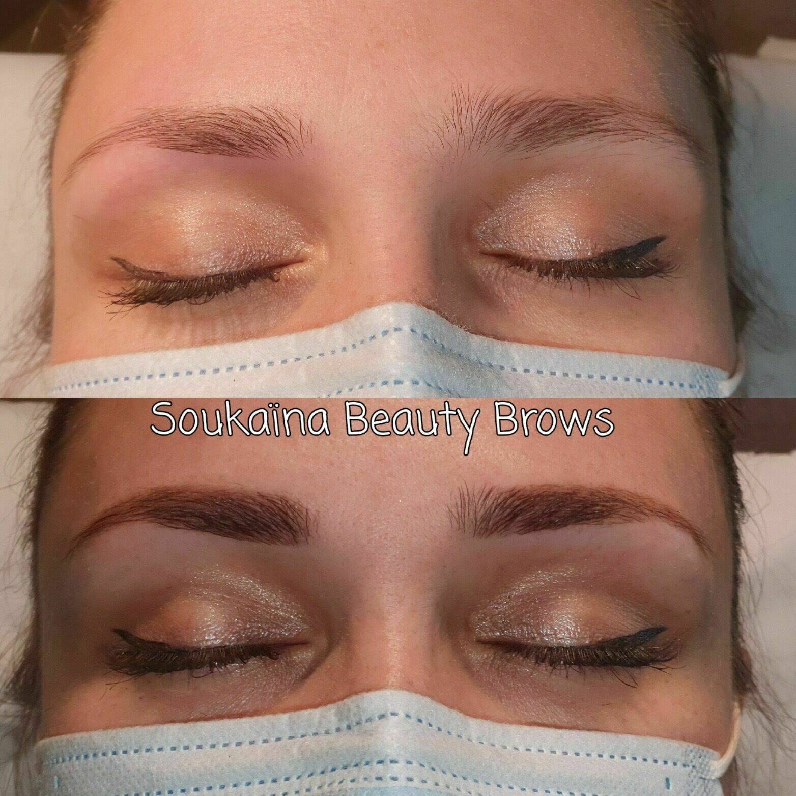 Restructuration des sourcils + teinture au Henné 