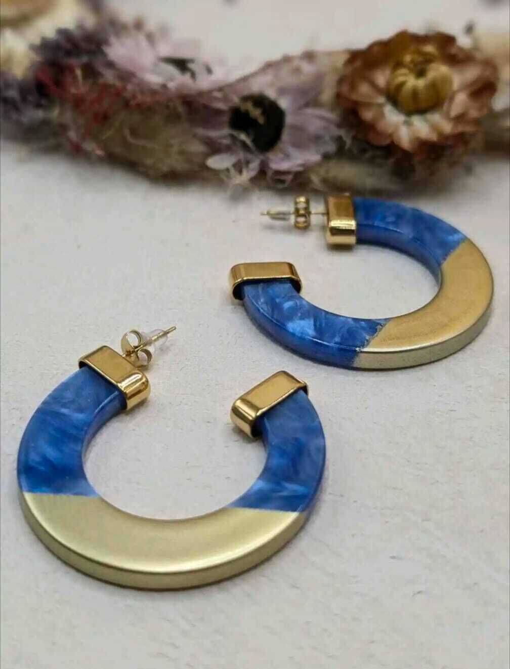 Créoles Fantasia Bleu Jeans