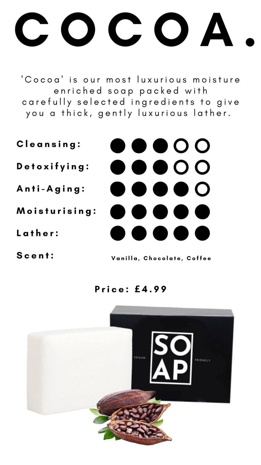 SOAP uk - COCOA 100g soap bar