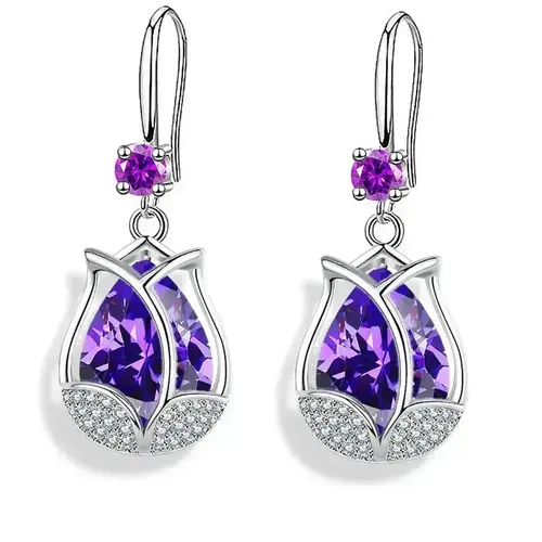 Boucle fleur violette 