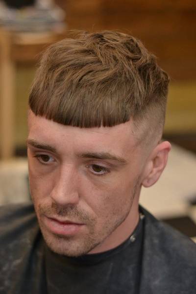 Blunt fringe bye Sean dah barber ✂