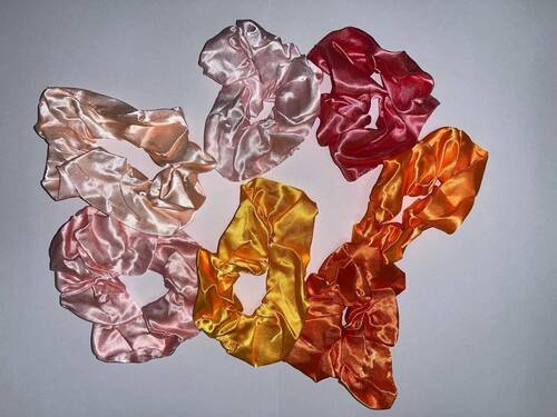 Chouchou en satin - orange ...