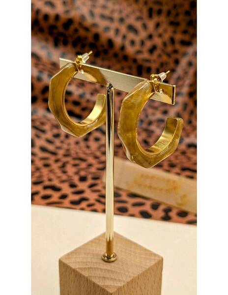 Boucles résine Beige