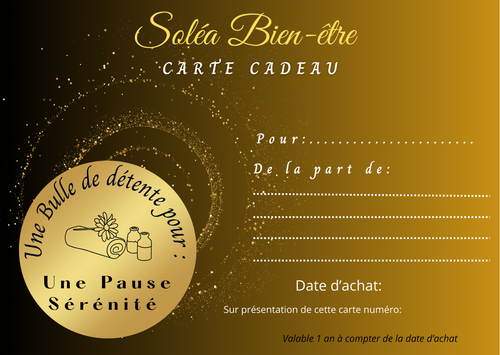 Carte cadeau Pause Sérénité (1h25)