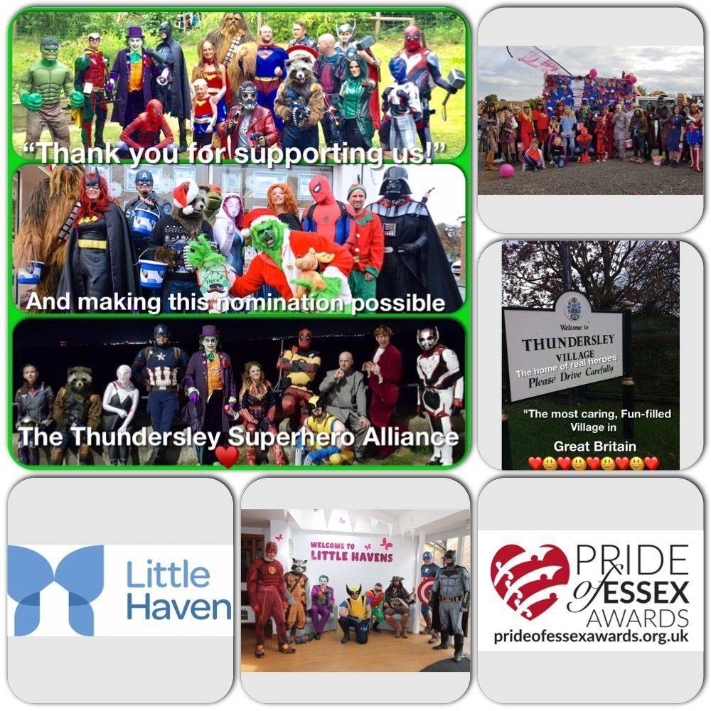 The Thundersley Superhero Alliance , part of Simon Foxen Barber Shop, has been shortlisted for a Pride of Essex Award 2020. We are honoured to help Havens Hospices and represent Thundersley