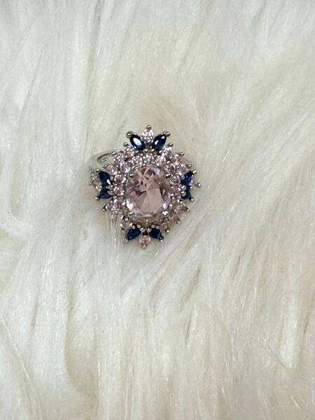 Bague rose acier blanc 