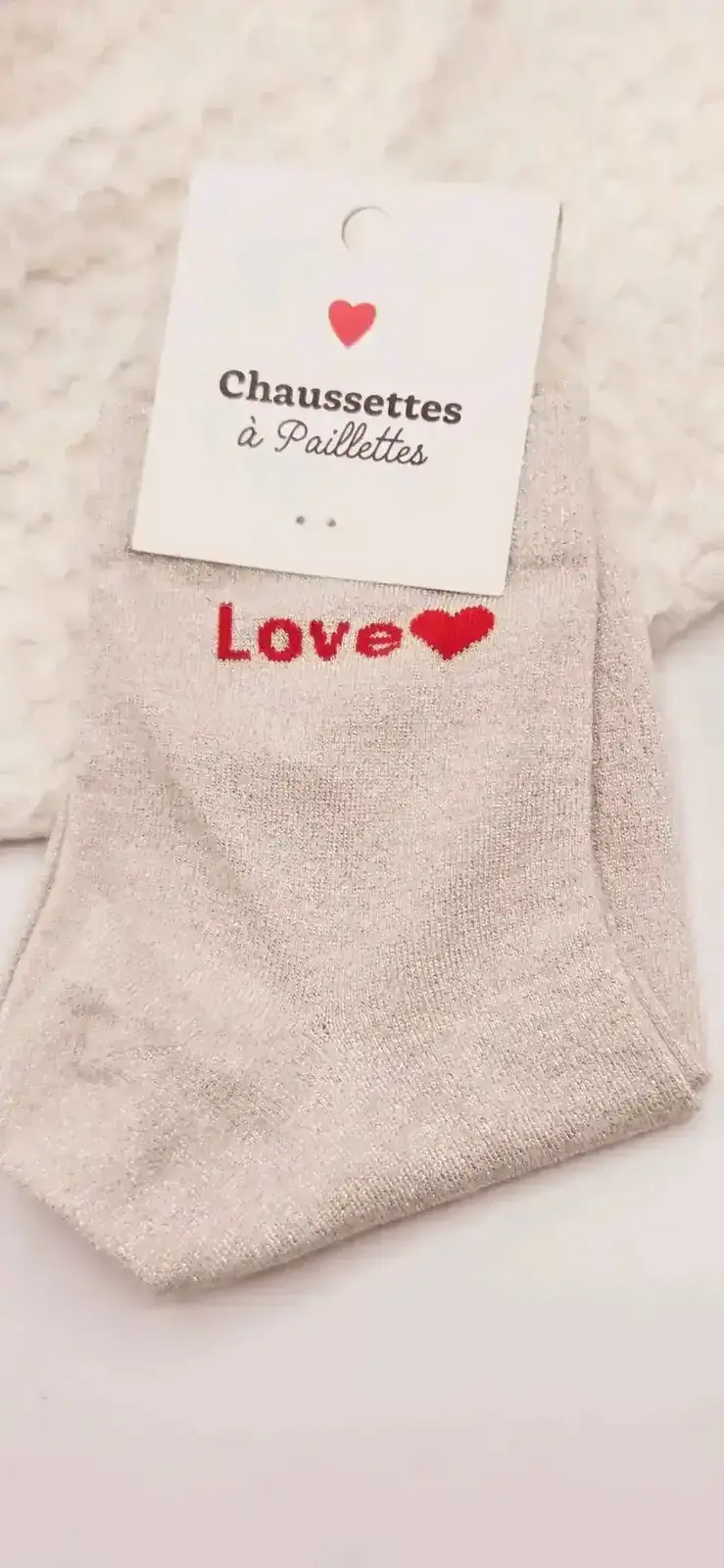 Chaussettes à Paillettes Love