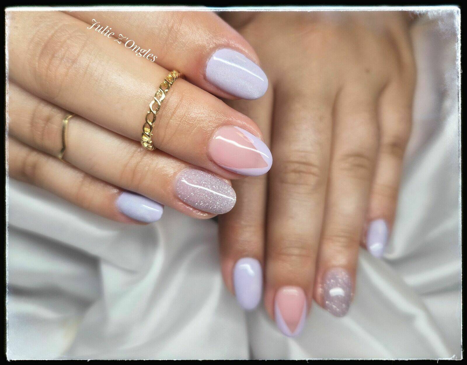 Remplissage Gel French et paillettes 