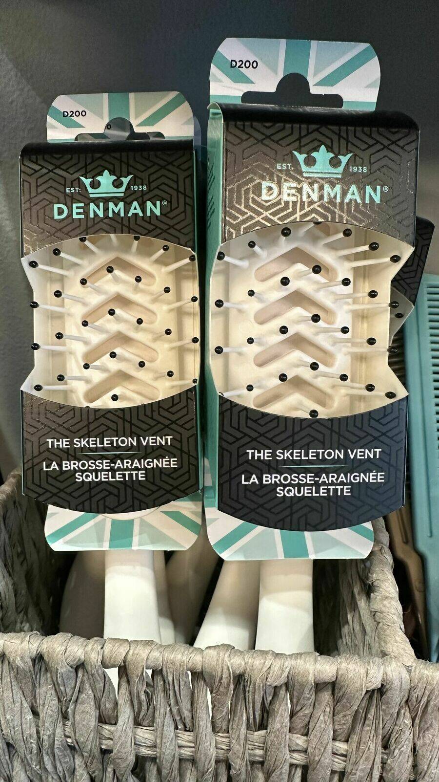 White Denman vent brush 