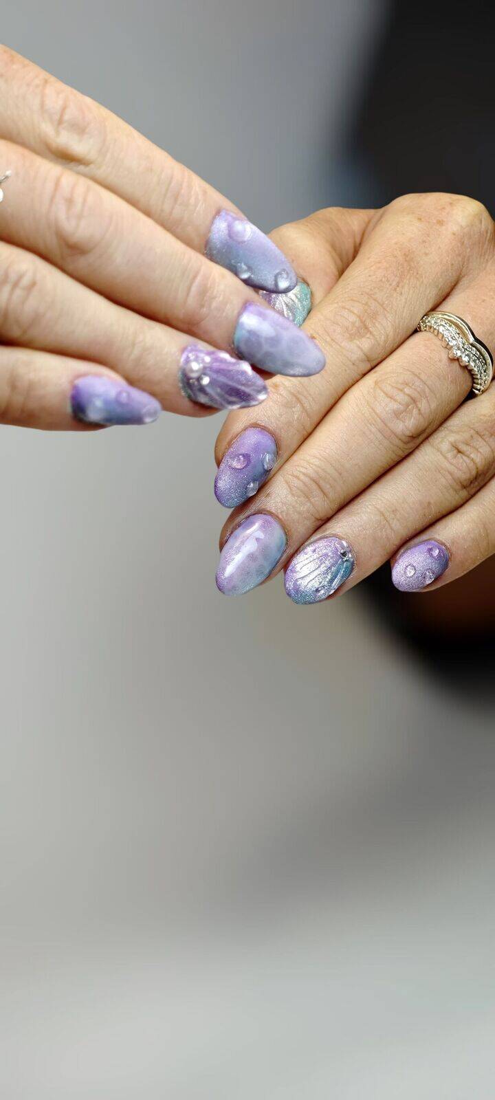 Rallongement chablon -Nail art Platine