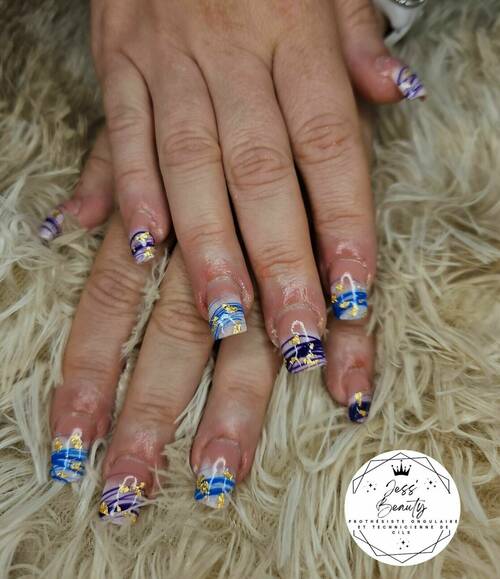 Pose chablon, babyboomer, gel spider et feuilles d'otr.