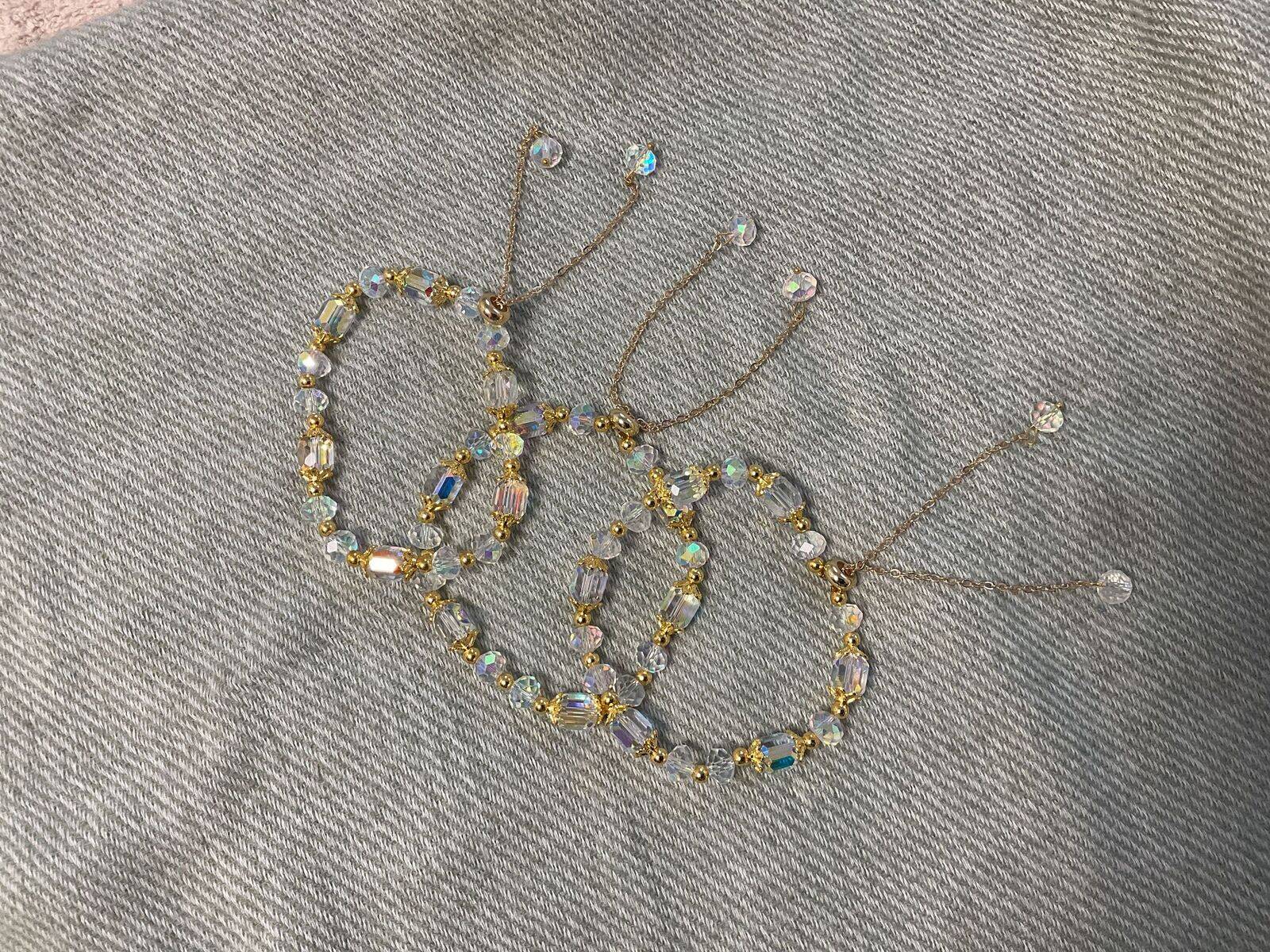 Bracelet en perle de verre fermoir or 