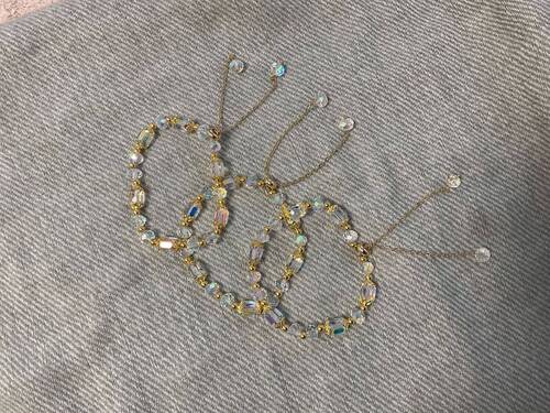 Bracelet en perle de verre fermoir or 