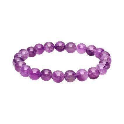 Taux de vente élevé - BRACELET perles lisses 6 mm - AMETHYSTE
