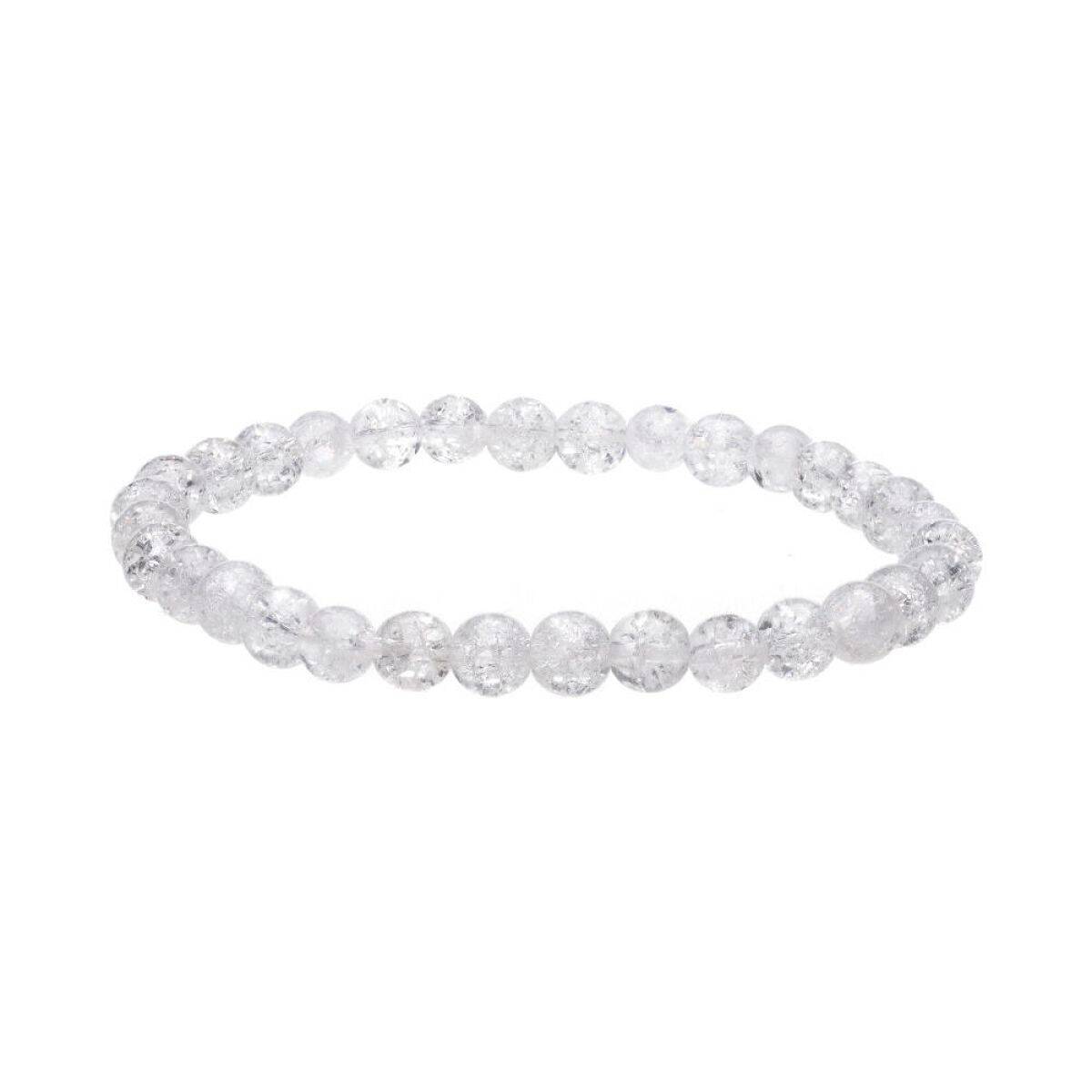 BRACELET perles lisses 6 mm - Cristal de Roche / Quartz blanc