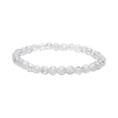 BRACELET perles lisses 6 mm - Cristal de Roche / Quartz blanc
