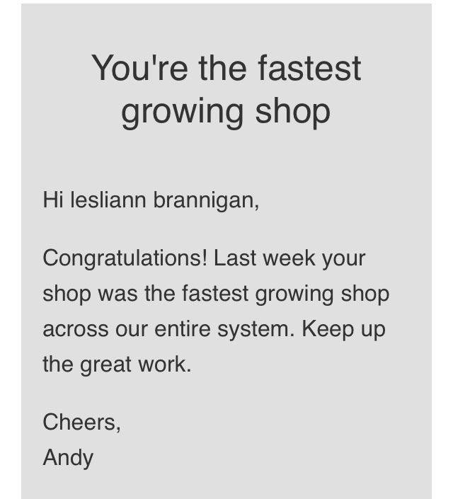 Fastest growing shop!? What !! 