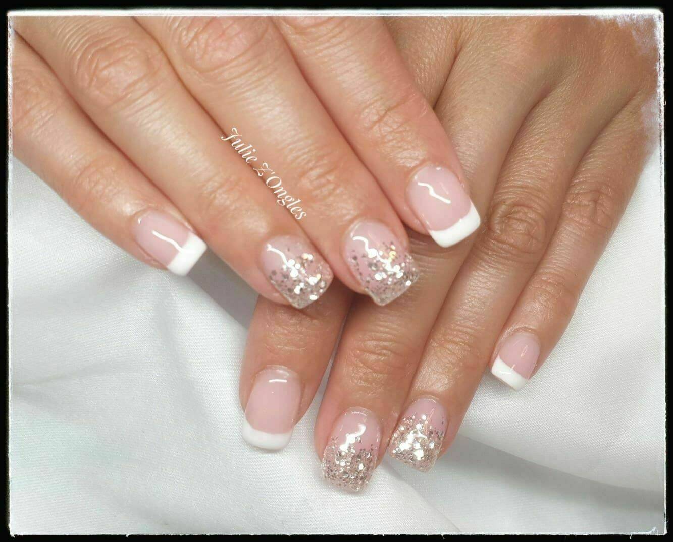 Remplissage Gel french et dégrader de paillettes 