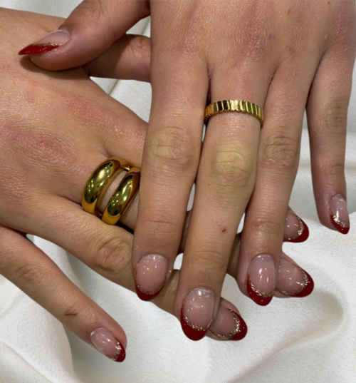 Extension gel + french couleur