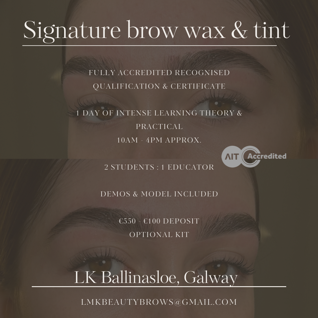 Brow wax & tint course 25th January (€550)