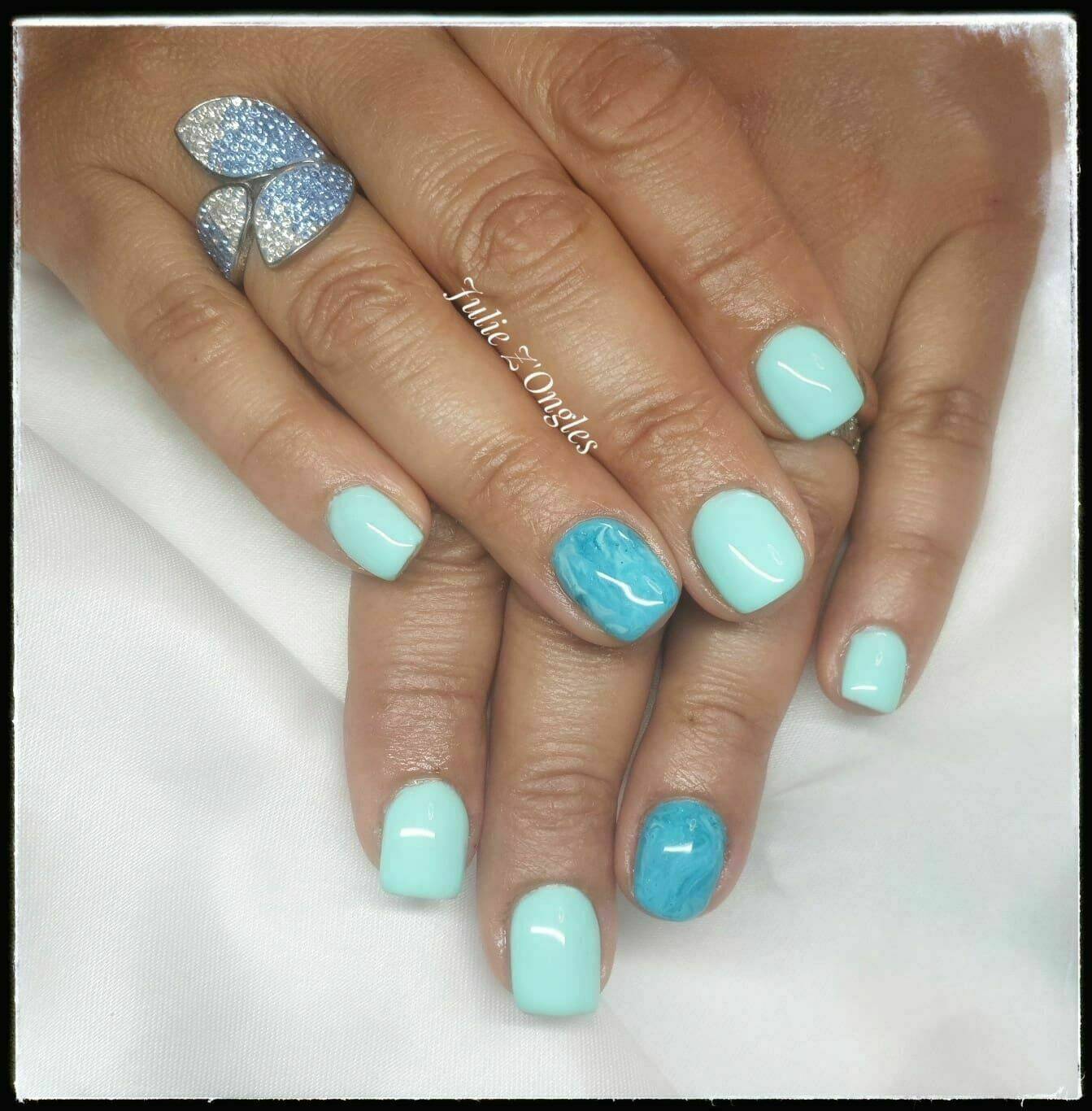 Gainage Gel et Nail art marbré 