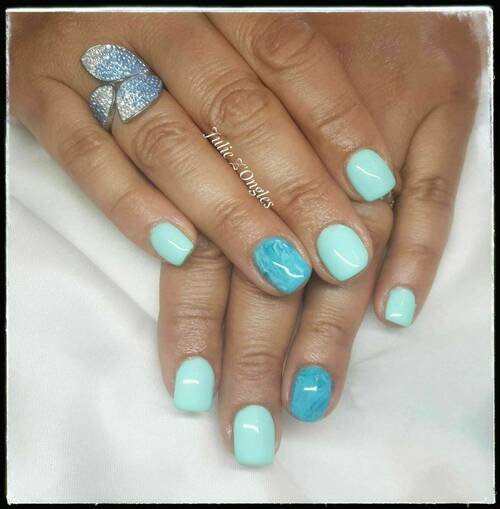 Gainage Gel et Nail art marbré 