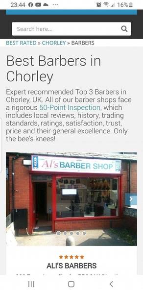 Now taking booking. Appointments only! No walkins.  Download from app store and register and confirm email and book !!!

https://alibarberchorley.nearcut.com/